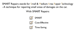 SMART Repairs stands for small and medium area repair technology - a technqiue for repairing small areas of damages on the car.